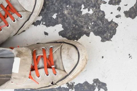 Old Worn Sneakers Stock Photos