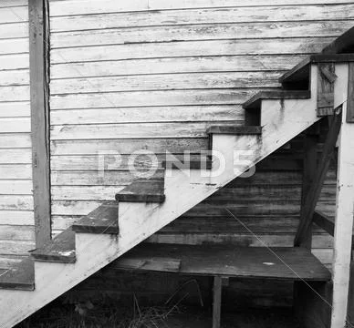 Old worn wood staircase Stock Photos