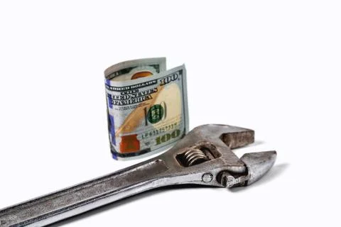 Old wrench with a note in it Stock Photos