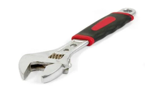 Old wrench on white Stock Photos