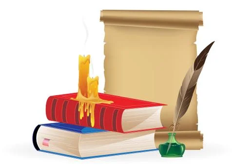 Old writing materials Stock Illustration