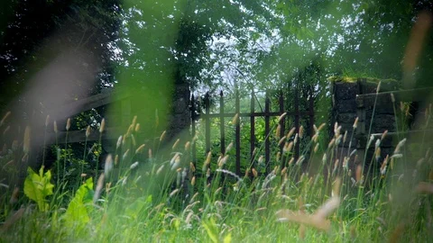 Old Wrought Iron Gate County Fermanagh Northern Ireland Stock Footage 98532581