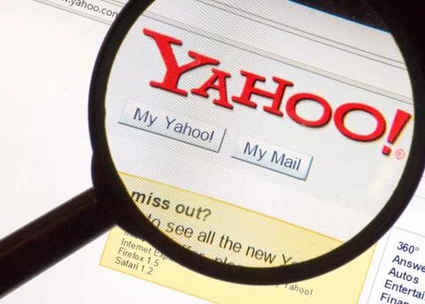 Old Yahoo logo on web. Stock Photos