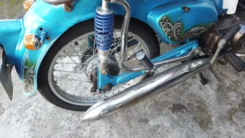 Old yamaha motorcycle Stock Footage 197622050