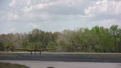 Old yellow airplane Stock Footage 660147