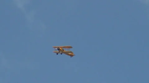 Old yellow biplane Stock Footage 36426208