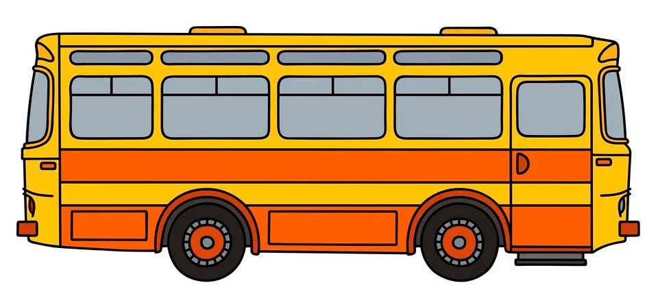 Old yellow bus Stock Illustration