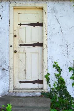 Old yellow door Stock Photos