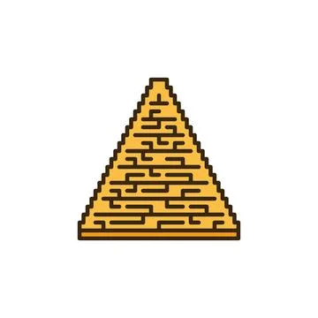 Old Yellow Egypt Pyramid vector concept colored icon Stock Illustration