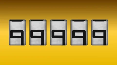 Old yellow mechanical counter Stock Footage 64772074