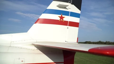 Old Yugoslavian ground attack jet plane. Stock-Footage 251759093