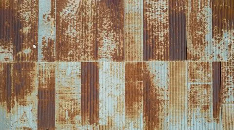 Old Zinc rust texture background, close up to pattern texture vertical zinc s Stock Photos