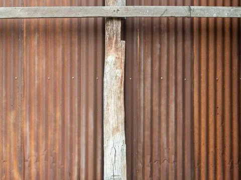 Old zinc wall texture background, rusty on galvanized metal panel sheeting. Stock Photos