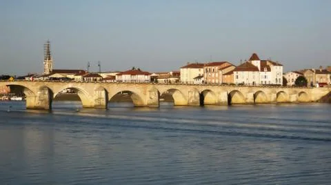 Oldd bridge in Macon Stock Photos