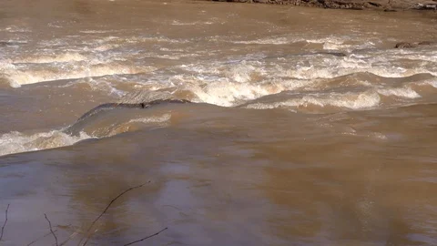 Olde Rope Mill Rd Park, GA, Close Up of rapids on the Little River Video stock 86953632