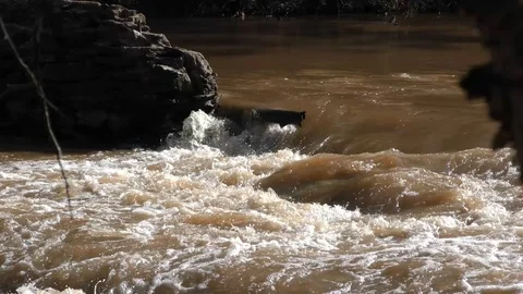 Olde Rope Mill Rd Park, GA, Close Up of a small waterfall on Little River 動画素材 86954897
