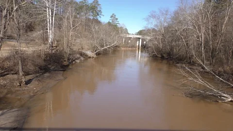 Olde Rope Mill Rd Park, GA, Looking upstream on Little River Stock Footage 86955375