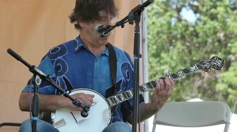 Older Banjo Player Video stock 12160001