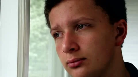 Older Boy crying Stock Footage 10869015