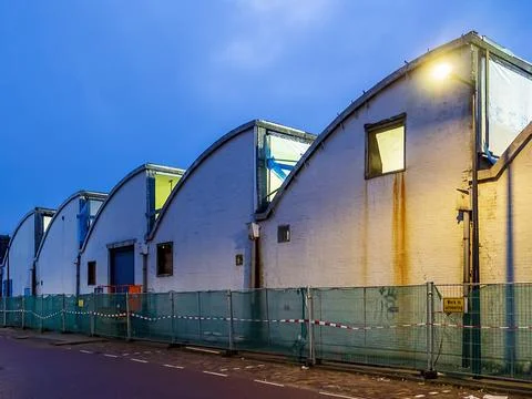 Older building structures under preparation for renovations Stock Photos