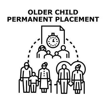 Older child permanent placement concept vector illustration Stock Illustration