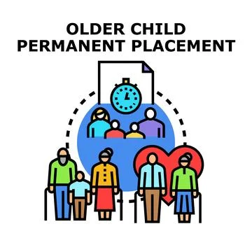 Older child permanent placement concept vector illustration Stock Illustration