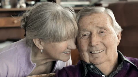 Older couple in love Stock Footage