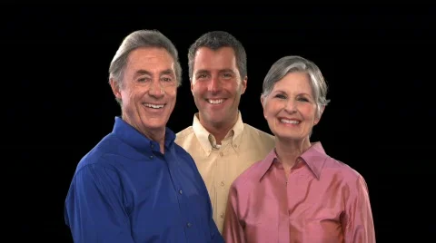 Older Couple with Man Stock Footage 754903