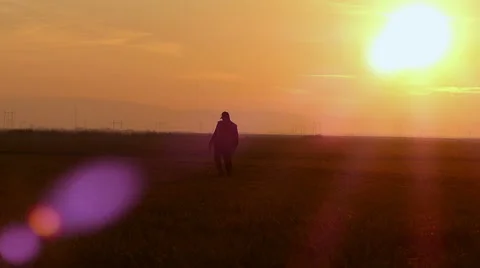 Older farmer checking on grain fields in early winter Stock Footage 49095416