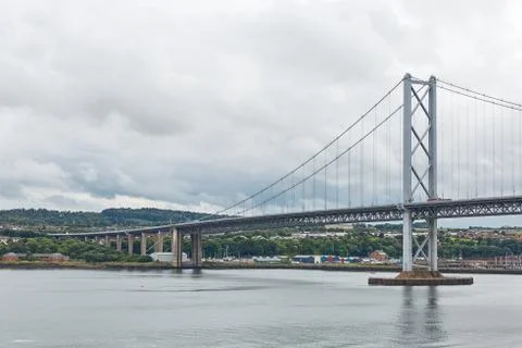 Older Forth Road bridge in Edinburgh Scotland Stock Photos