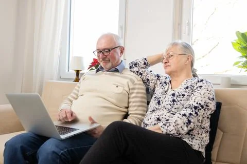 The older generation actively uses gadgets, whether for communication, work or Stock Photos
