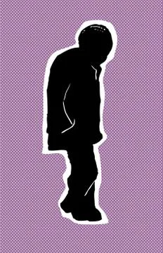 Older man in coat walking Stock Illustration