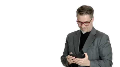 Older man in glasses looking at camera and smiling Stock Footage 142275149