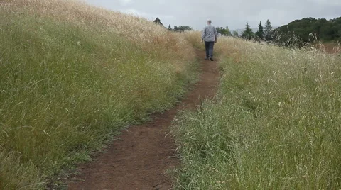 Older man on hiking trail Stock Footage 5297827
