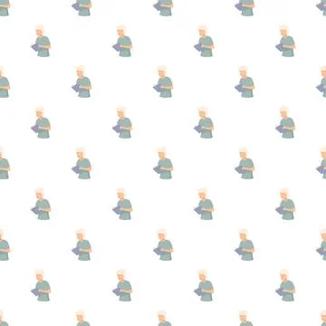 Older man reading book seamless pattern background 스톡 일러스트