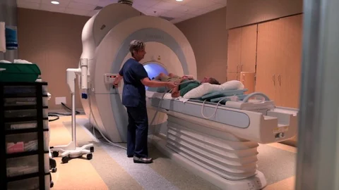 Older Man Receiving an MRI Stock Footage 127193365