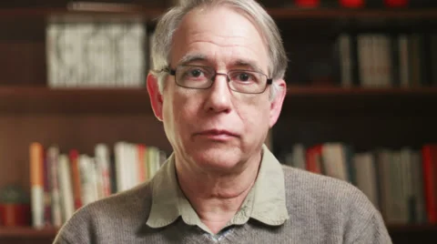 A older man talking over a video chat. Close up shot Vídeos de archivo 33841316