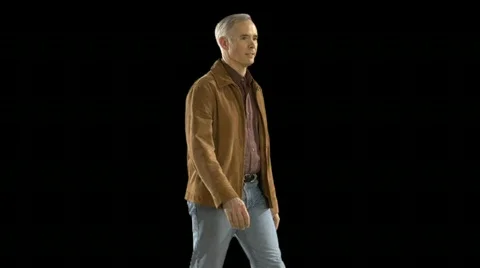 Older man walks  Stock Footage 79262