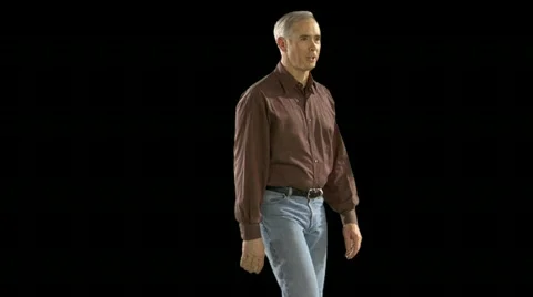 Older man walks  Stock Footage 79266