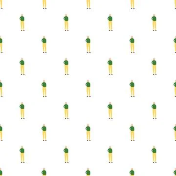 Older men standing in seamless pattern background Stock Illustration
