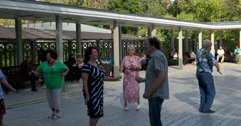 Older people are dancing on the dance floor Stock Footage 67942376