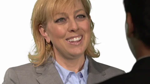 Older professional woman interviewing a young man Stock Footage 34662753