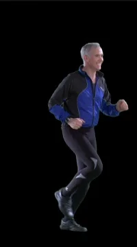 Older Runner in 3/4 Profile Stock Footage 79927