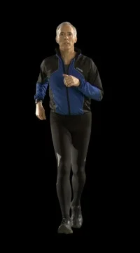 Older Runner in Front View Stock Footage 79964