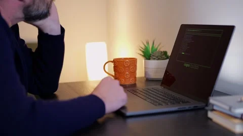 Older Systems Admin Restores Backup After Hack Stock Footage 326150505