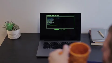 Older Systems Admin Restores Backup After Hack Stock Footage 326150596