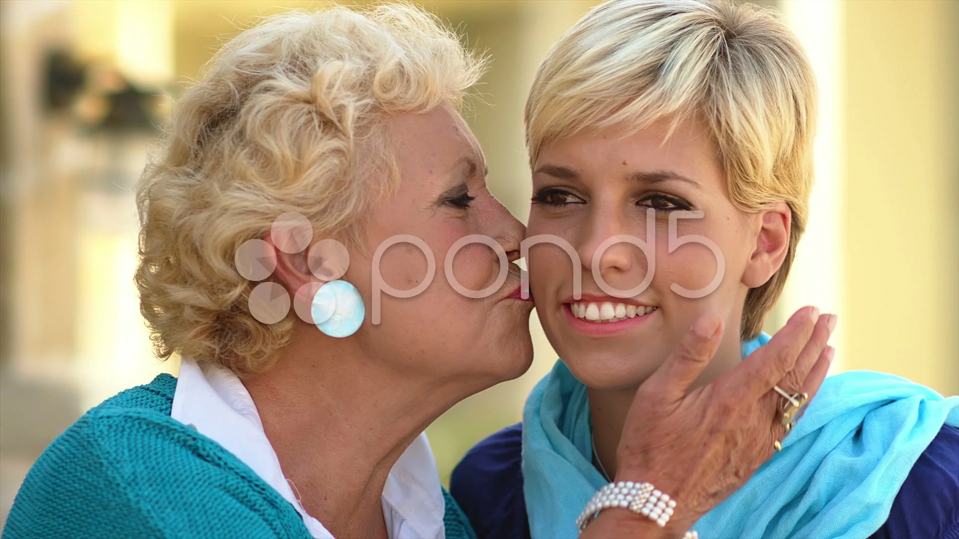 Old woman kiss woman