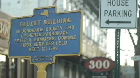 Oldest Building Sign Stock Footage 22218900