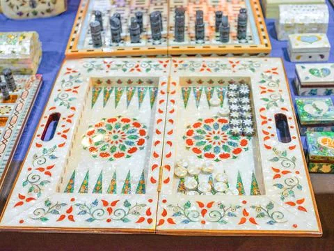 Oldest known board games Backgammon Stock Photos