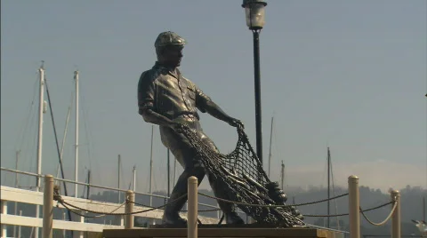 OldFishermansWharfStatue Stock Footage 478047